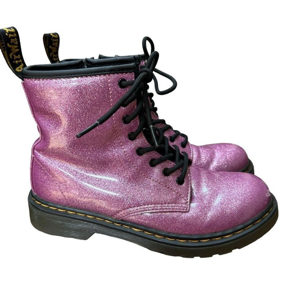 Dr. Martens pink Sparkle Shiny Glitter 1460 Lace Up Womens/junior Boots Sz 5/36
